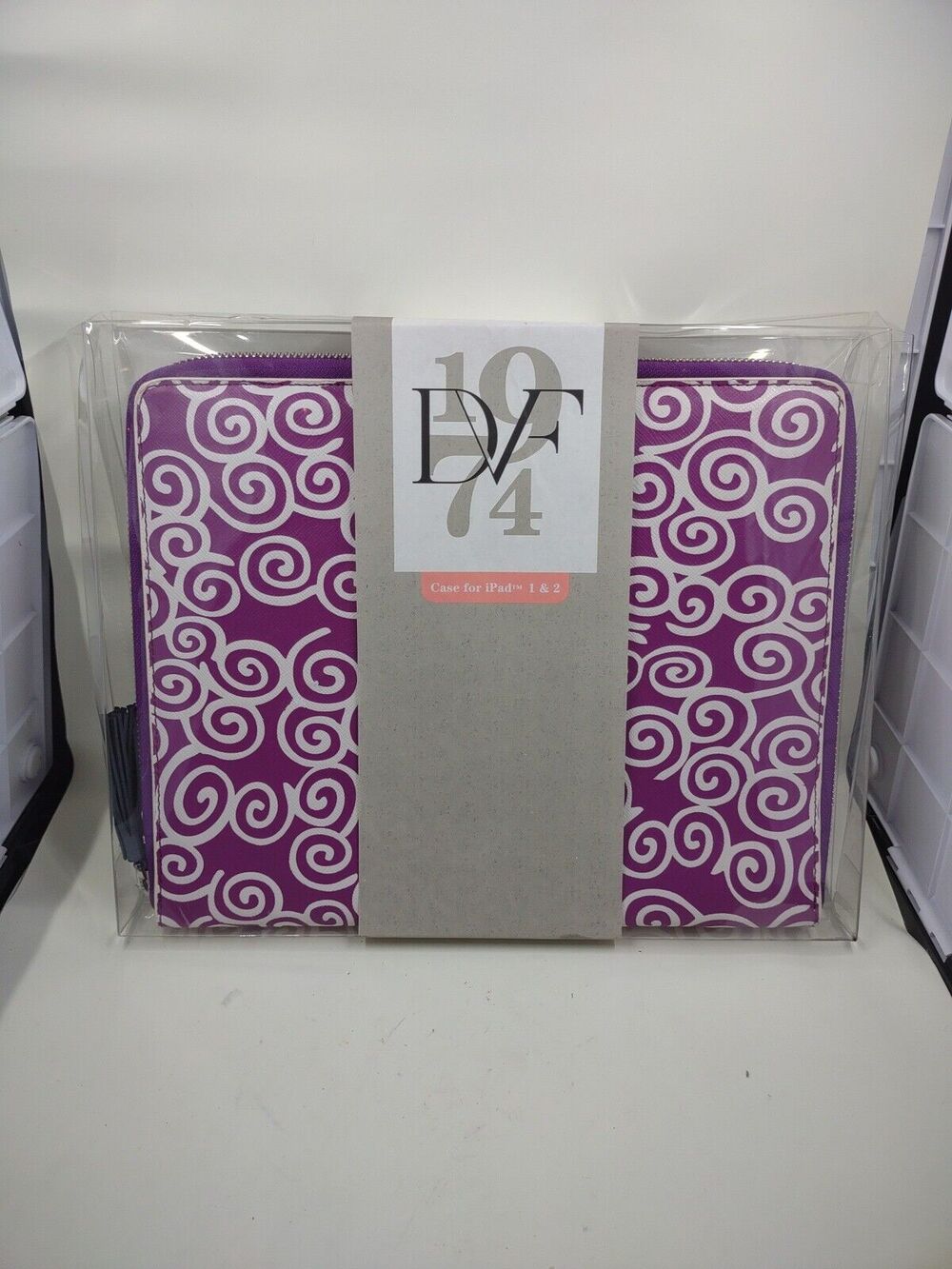 Diane von Furstenberg DVF Purple And White Swirl iPad 1 & 2 Zippered Soft Case